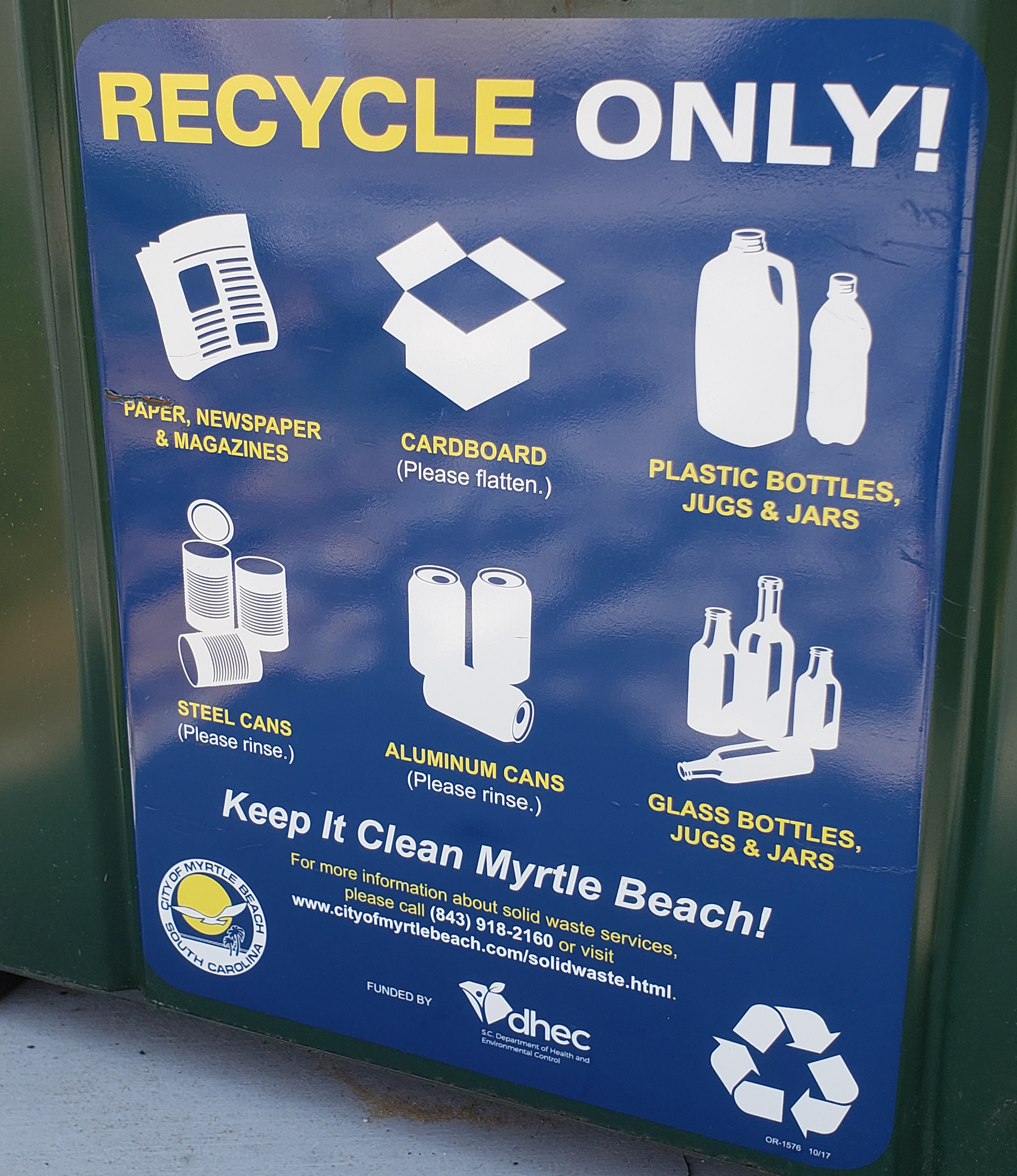 Clean Recycling Sign Sized